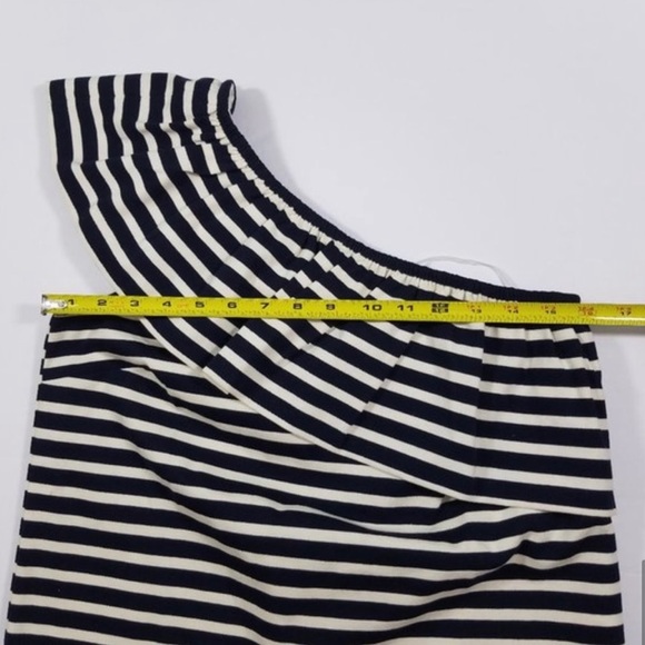 J. Crew Side Ruffle Nautical Top - Size XS - Black/White Horizontal Stripes - Picture 4 of 5